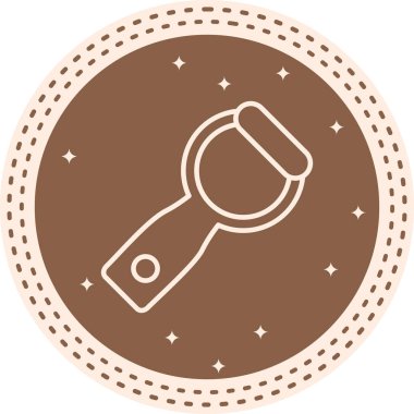 Kahverengi arkaplanda basit bir el feneri simgesi