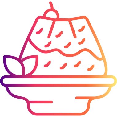 Pudding Web simgesi vektör illüstrasyonu