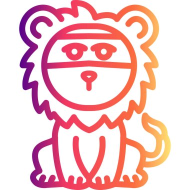 Aslan Hattı Simgesi Beyaz Arkaplanda İzole Edildi