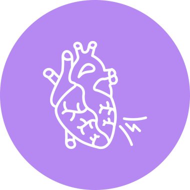 Kalp krizi ikonu, vektör illüstrasyonu