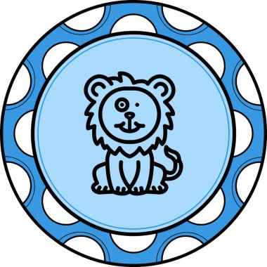 Aslan Hattı Simgesi Beyaz Arkaplanda İzole Edildi