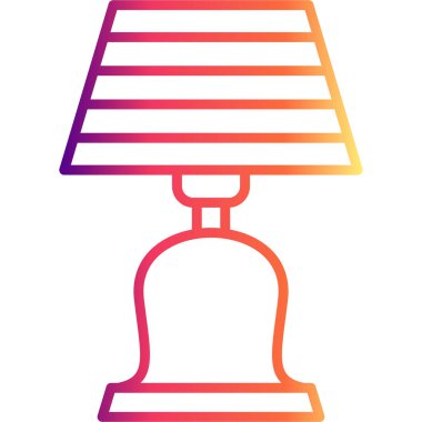 Çizgili gölgesi ve tabanı olan renkli bir lamba.