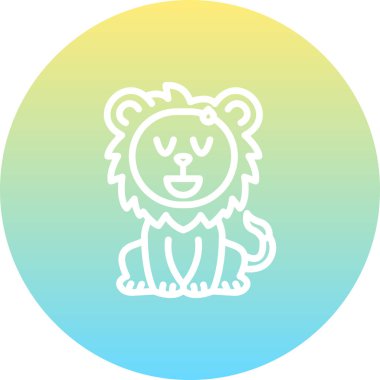 Aslan Hattı Simgesi Beyaz Arkaplanda İzole Edildi