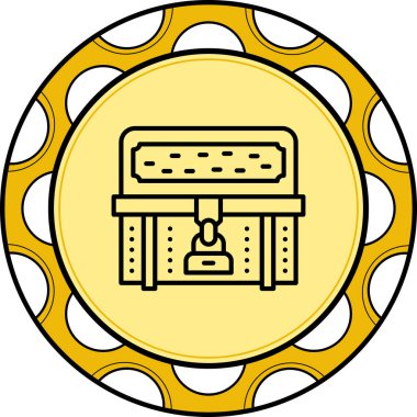 Hazine Kilidi Kutusu Belirgin Temiz Damgalama Grafiksel ŞekliName