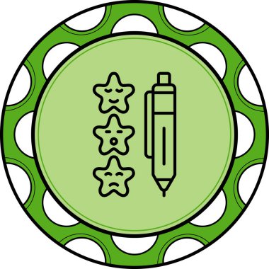 Memnuniyet Anketi simgesi, basit çizgi çizimi