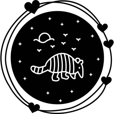 Armadillo Minimum Düz Yaratıcı Grafik Tasarımı