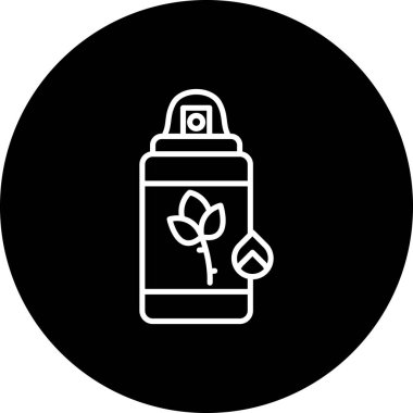 Etiketinde bitki sembolü olan sprey şişesi