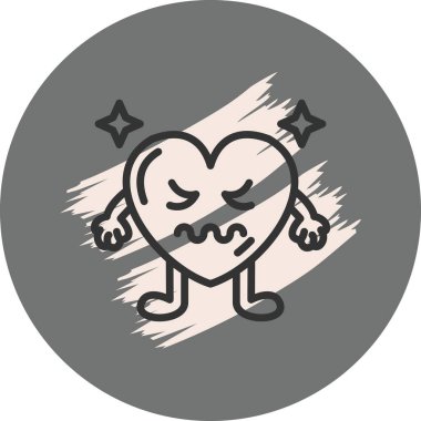 İğrençleştirilmiş Kalp Premium Çağdaş Düz Vektör Özelliği