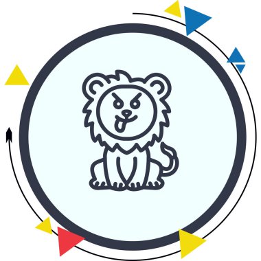 Aslan Hattı Simgesi Beyaz Arkaplanda İzole Edildi