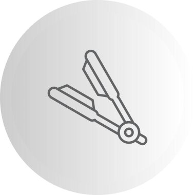 Beyaz arkaplanda gri saç düzleştirici