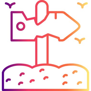 Kumlu zeminde duran renkli işaret direği