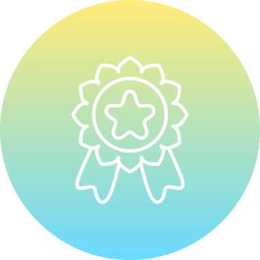 Rozet simgesi, vektör illüstrasyonu basit tasarım