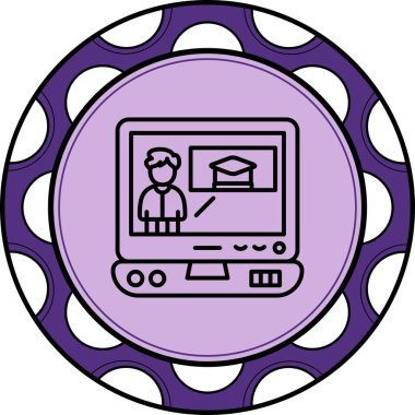 Mezuniyet şapkalı çevrimiçi eğitimi gösteren dizüstü bilgisayar