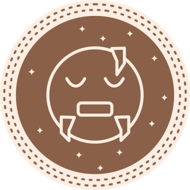 Kapalı gözlü basit bir çizgi film yüzü.