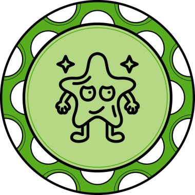 Yuvarlanan Gözler Şık Dijital Tasarım Sembolü ile Yıldız