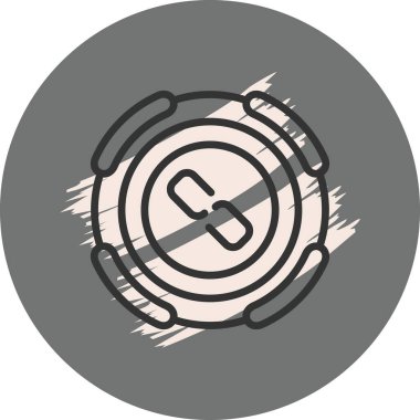 İçinde bağlantı sembolü olan dairesel bozuk para tasarımı