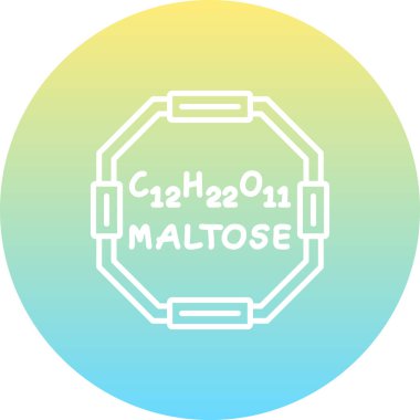 Maltose molekülünün kimyasal yapısı, basit web simgesi