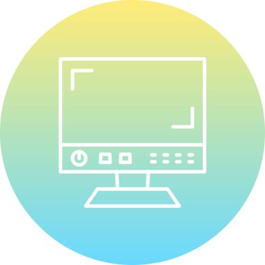 Televizyon simgesi basit düz illüstrasyon