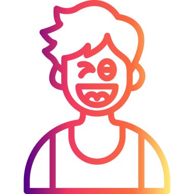 Yaramaz Çocuk Minimum Düz Kullanıcı Deneyimi Sembolü