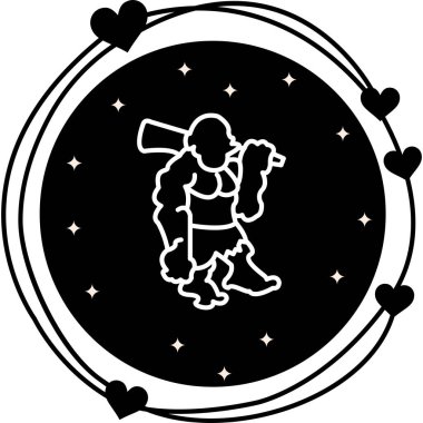 Balta tutan güçlü bir adamın silueti.