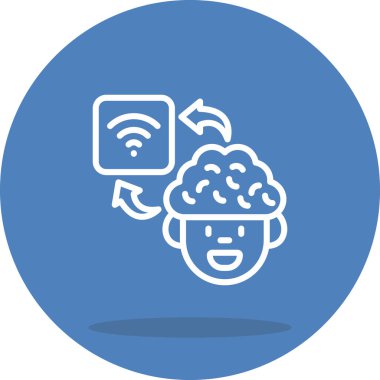 Kablosuz sinyali ve okları olan beyin simgesi