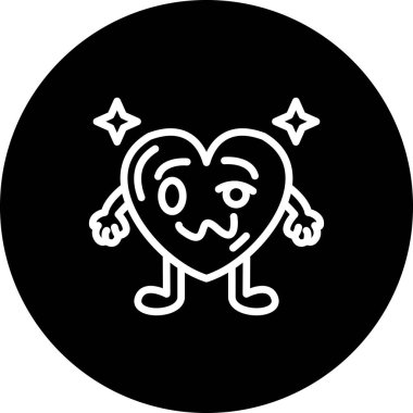 Sarhoş Kalp Yüksek Çözünürlüklü Düz Tasarım Sembolü