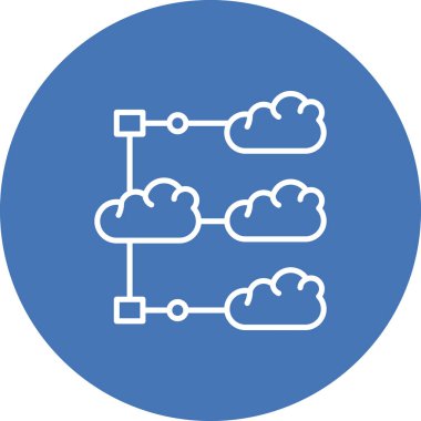 Çoklu Bulut Yaratıcı Modern Düz Vektör Tasarımı