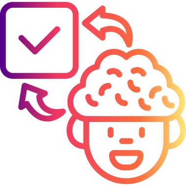 Brain Tick Yenilikçi Düz Ürün Tasarım Sembolü