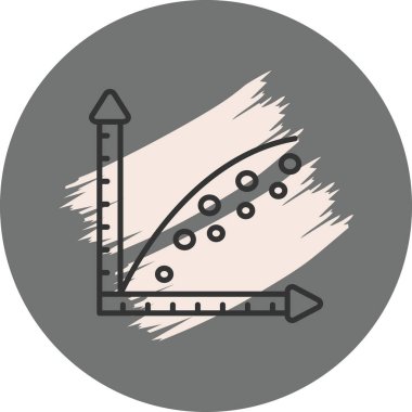 Gerileme eğilimi grafiği, veri modeli simgesi