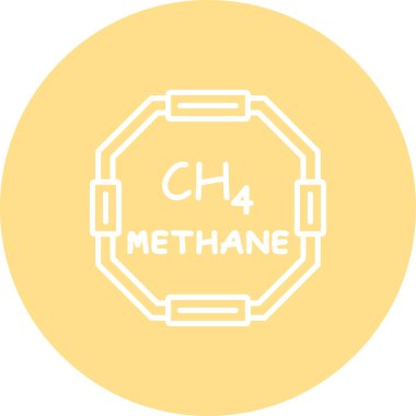 Metan molekülünün kimyasal yapısı, basit web simgesi