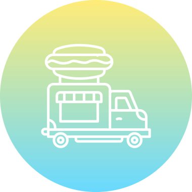 Hot Dog Truck Dinamik Sofistike Düz Sanat Düzeni