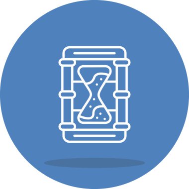 Mavi arkaplanda basit kum saati simgesi