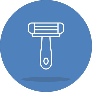 Mavi arkaplanda basit boya silindiri simgesi