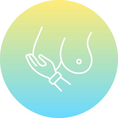 Göğüs simgesi basit düz illüstrasyon