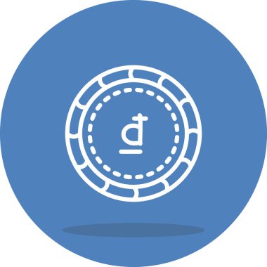 Dong para birimi simgesi, basit düz resimleme