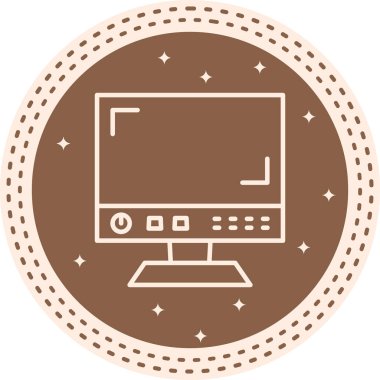 Televizyon simgesi basit düz illüstrasyon