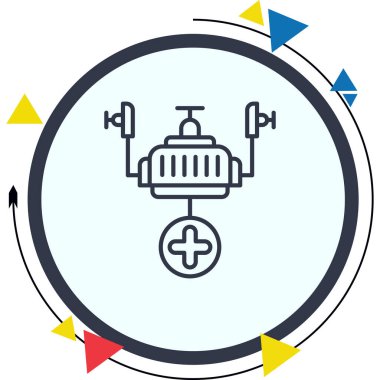 Renkli geometrik şekilli basit motor grafiği