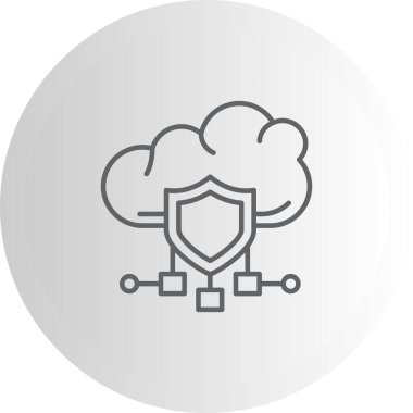 Bulut Güvenliği Stili Özel Vektör Tasarımı Varlığı