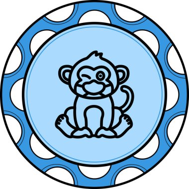 Maskeli Maymun Sofistike Özel Vektör Sanatı Nesnesi