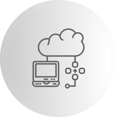 Bulut Hesaplama Ağı Minimum Düz Kullanıcı Deneyimi Sembolü