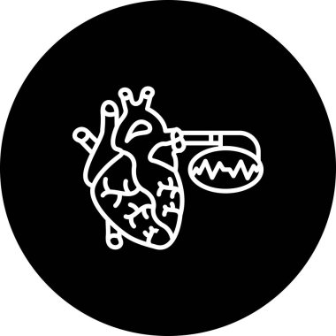 Tıbbi ekipman ve kalp atışı olan kalp simgesi