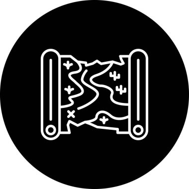 Ayrıntılı harita görünür işaretlerle yuvarlandı