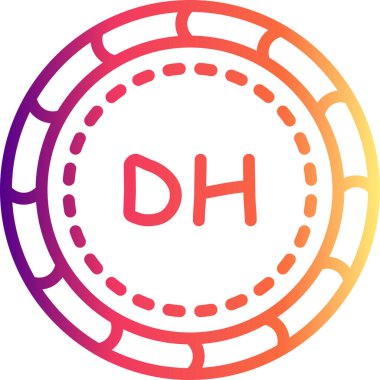 Dirham para birimi simgesi, basit düz çizim