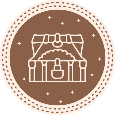 Yıldızlar ve parıltılarla çevrili hazine sandığı.