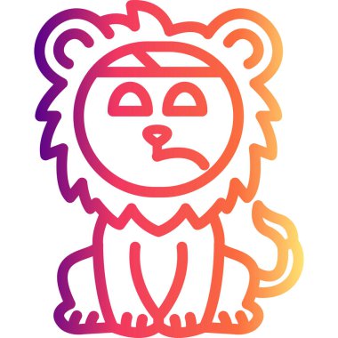 Aslan Başlı Bandaj Zarif Profesyonel Düz Grafik Sembolü