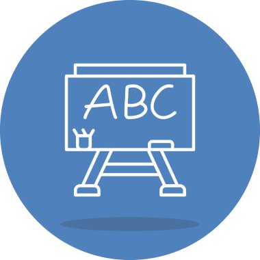 Standta abc harflerini gösteren basit bir karatahta