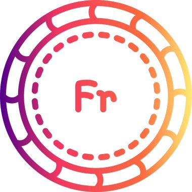 Kimyasal sembol gösteren renkli dairesel simge