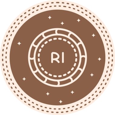 Harflerin ve yıldızların yer aldığı dairesel amblem