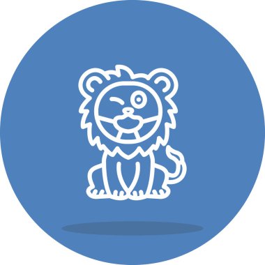 Aslan Hattı Simgesi Beyaz Arkaplanda İzole Edildi