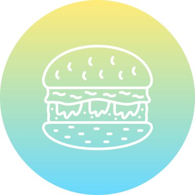 Hamburger yemek ikonu, hamburger vektör tasarımı